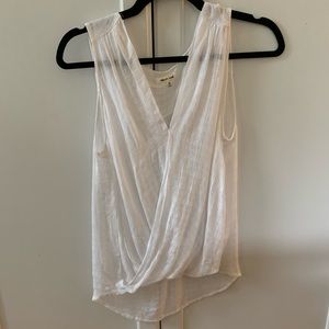 Sheer white cross front tank